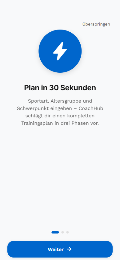 Onboarding-Bildschirm von CoachHub